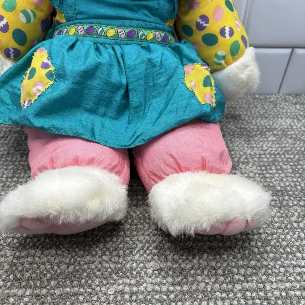 VTG 1993 Nylon Plush Rabbit Easter Egg Decos Bean Silky Nylon Parachute Rare H10